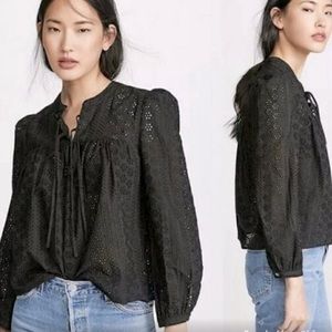 EUC Madewell Eyelet Peasant Blouse